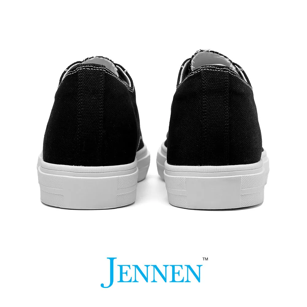 Mr. Jack 6cm | 2.4 inches Black Canvas Elevator Sneakers