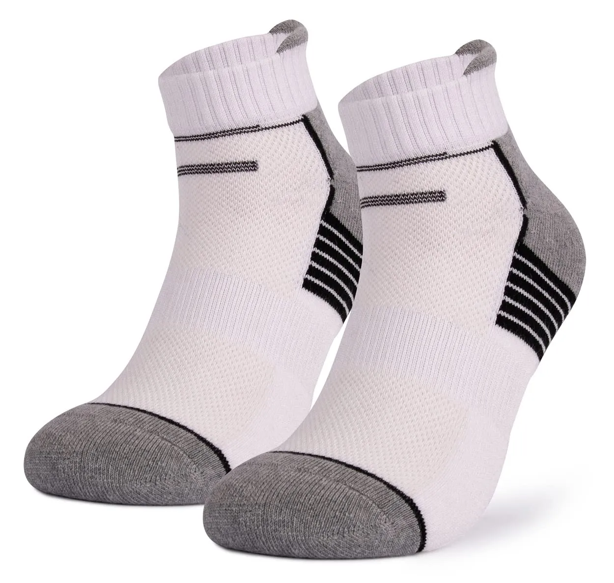 Mush Bamboo Performance Socks for Sports & Casual Wear-Ultra Soft, Anti Odor, Breathable Mesh Design Ankle Length (Dark Grey, Black, White,6) UK Size 7-11