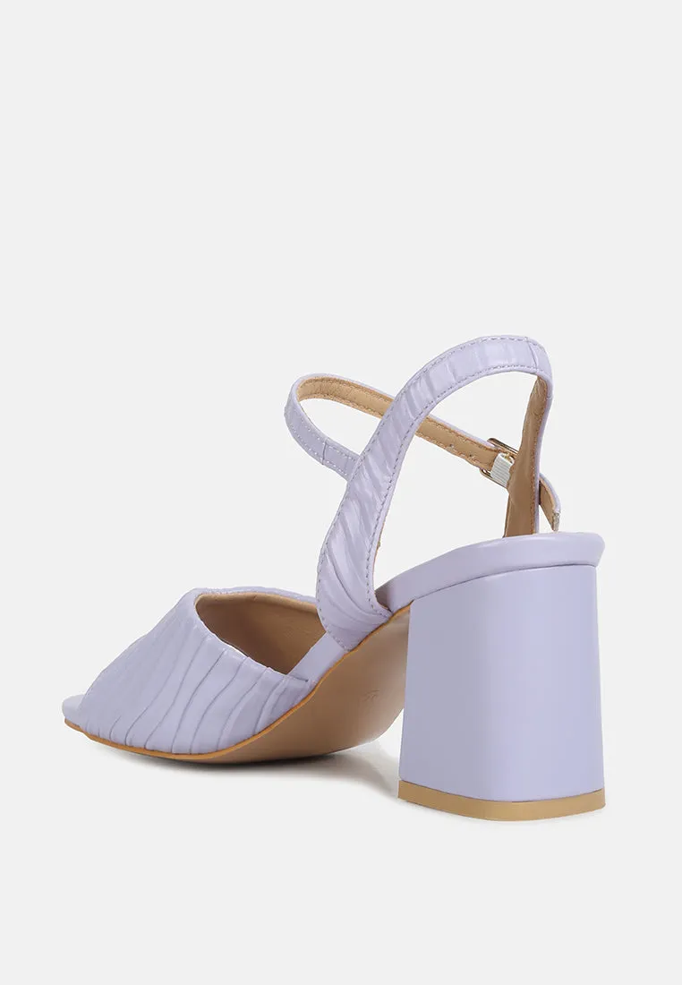 Nicholas Pleated Strap Block Heel Sandals