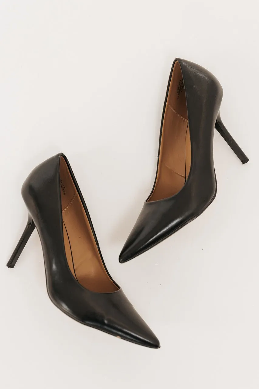 Payton Black Pointed Toe Stiletto Heels