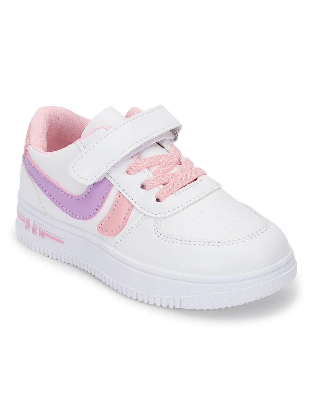 Pink PU Stylish Velcro Sneakers For Kids-Unisex (TC-RS3619-PNK)