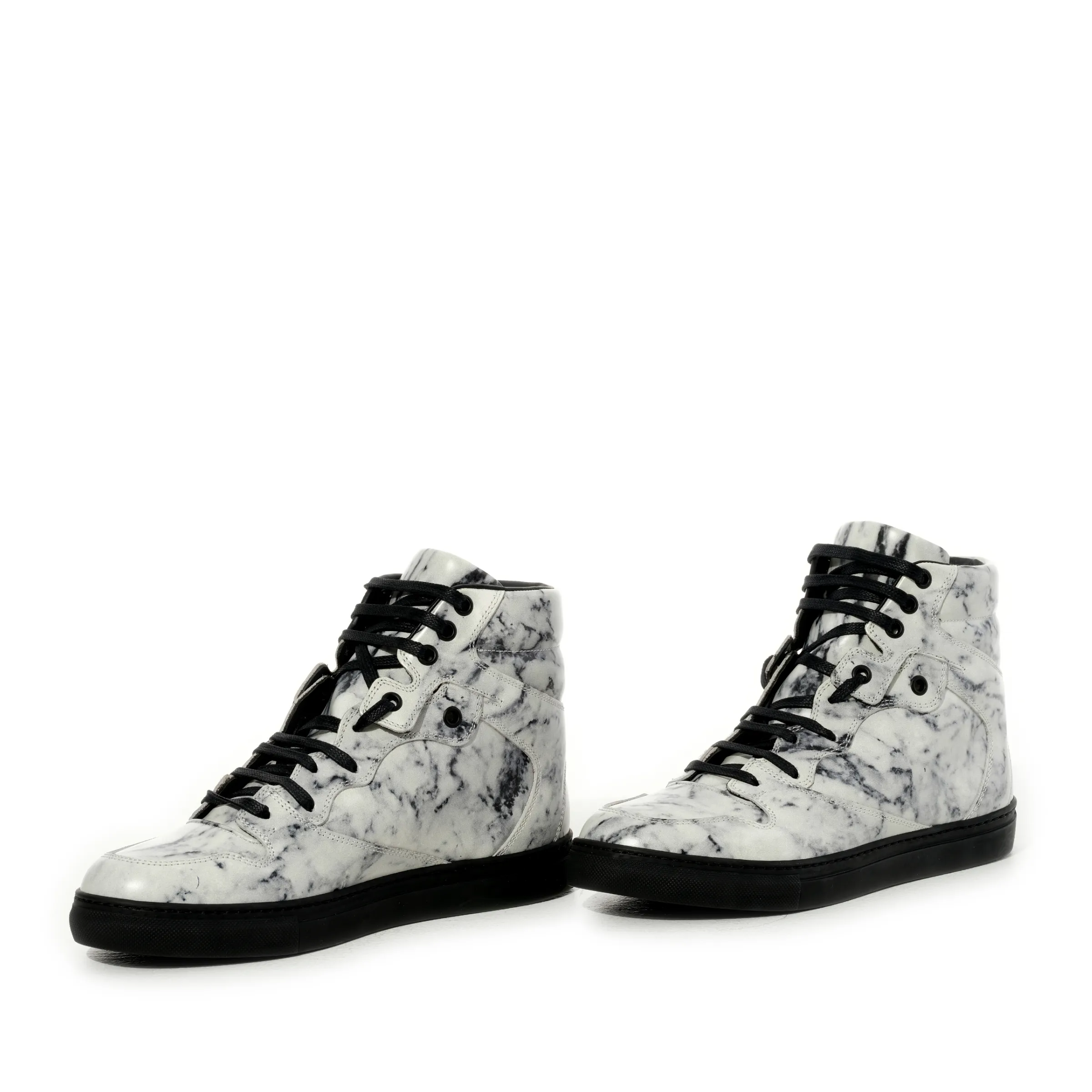 Sneaker Pelle in White/Black