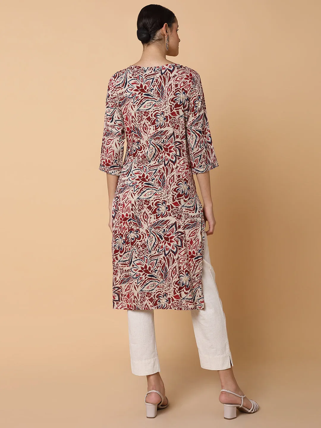 Women Floral Multi Straight Kurta