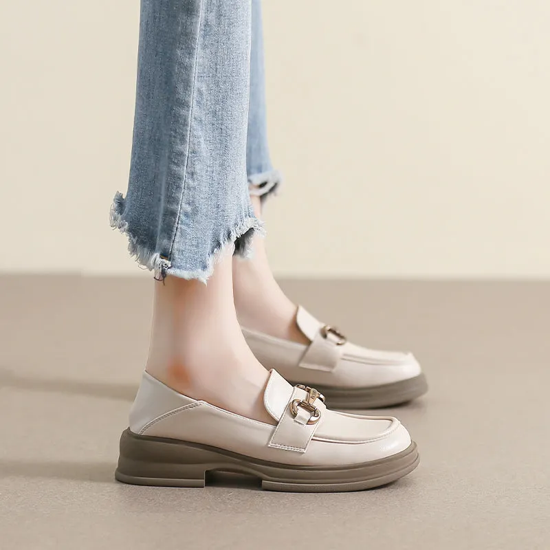 Women Minimalist Soft Casual Chain Loafers