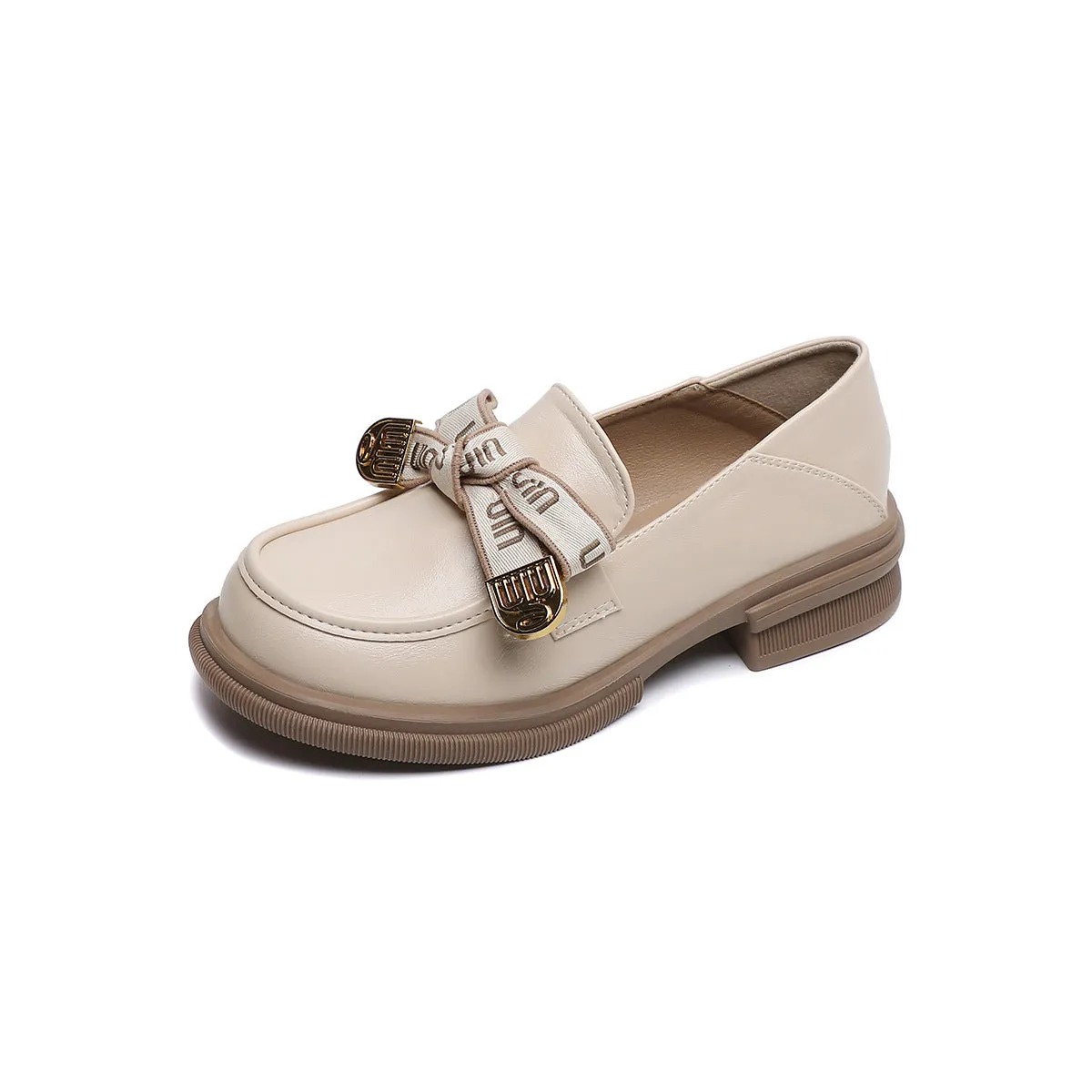 Women Retro Bowknot Soft Casual Loafers