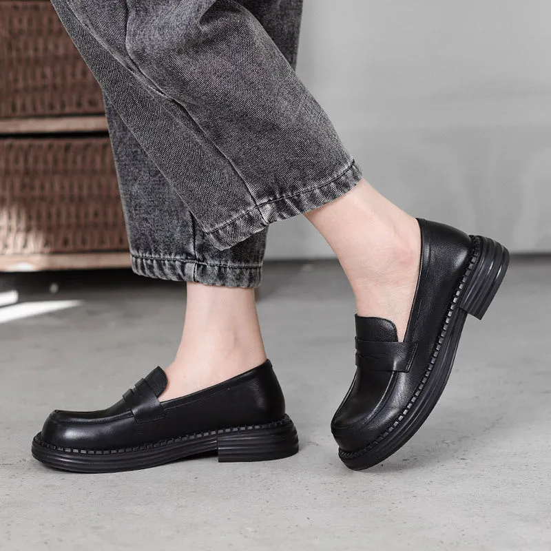 Women Retro Casual Minimalist Soft Leather Loafers