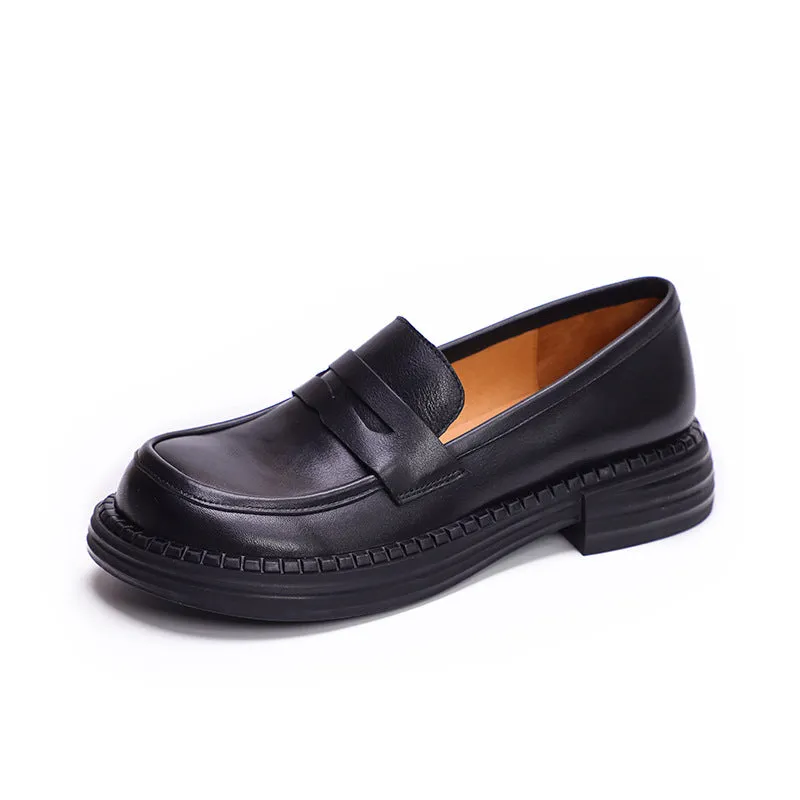 Women Retro Casual Minimalist Soft Leather Loafers