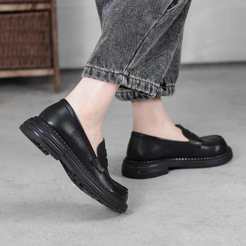 Women Retro Casual Minimalist Soft Leather Loafers