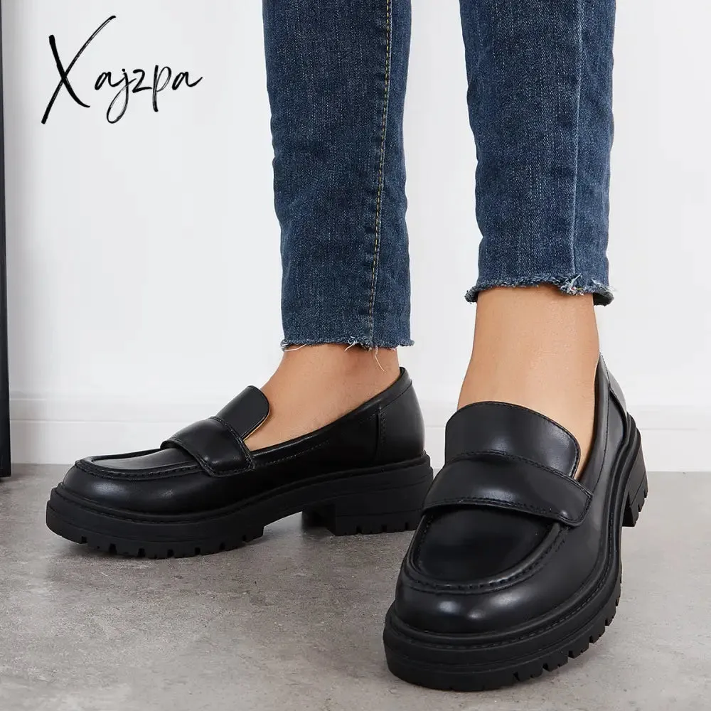 Xajzpa - Women Round Toe Platform Vintage Loafers