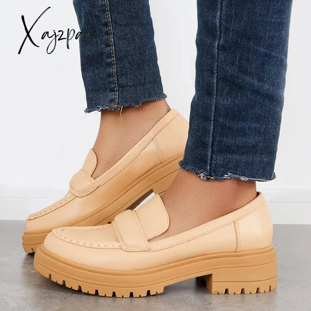 Xajzpa - Women Round Toe Platform Vintage Loafers