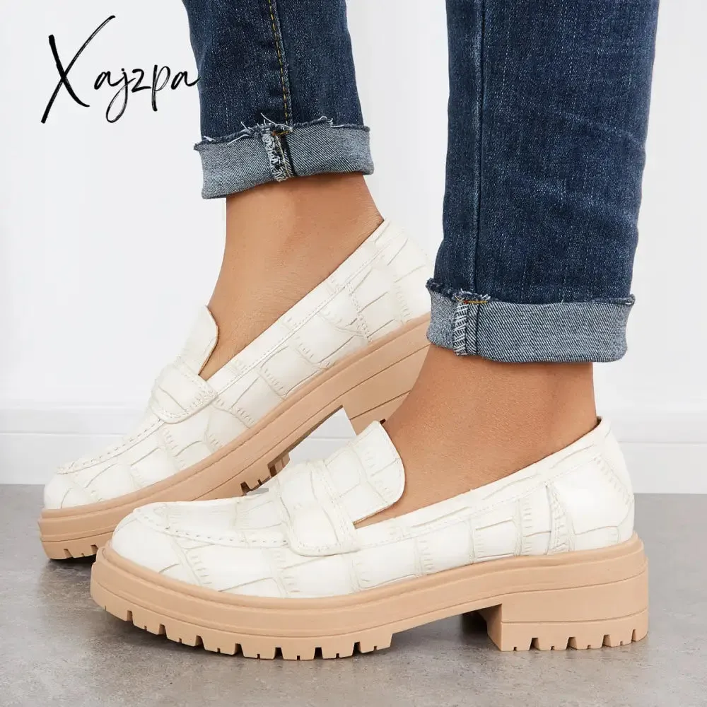 Xajzpa - Women Round Toe Platform Vintage Loafers