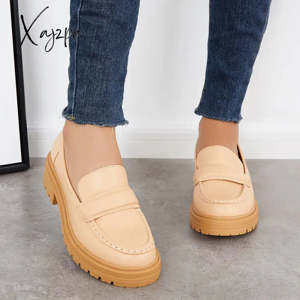 Xajzpa - Women Round Toe Platform Vintage Loafers