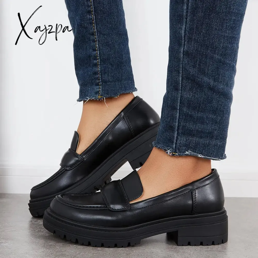 Xajzpa - Women Round Toe Platform Vintage Loafers