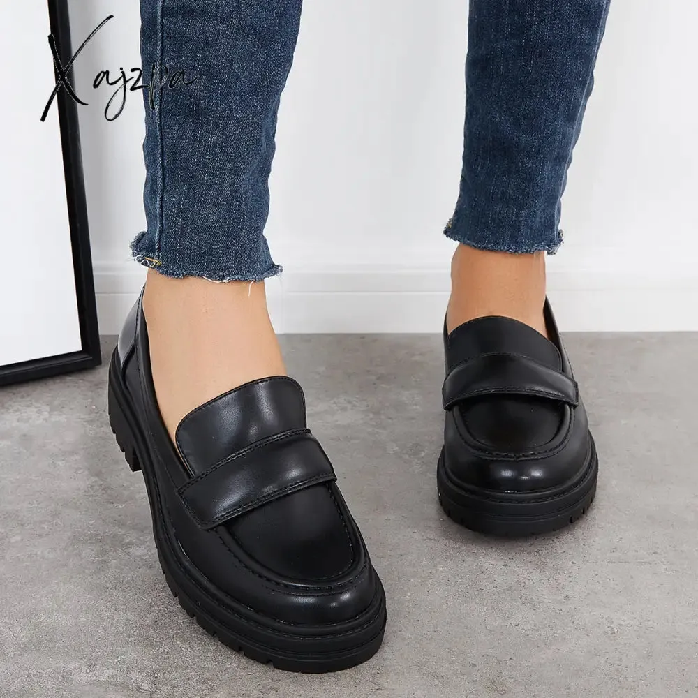 Xajzpa - Women Round Toe Platform Vintage Loafers